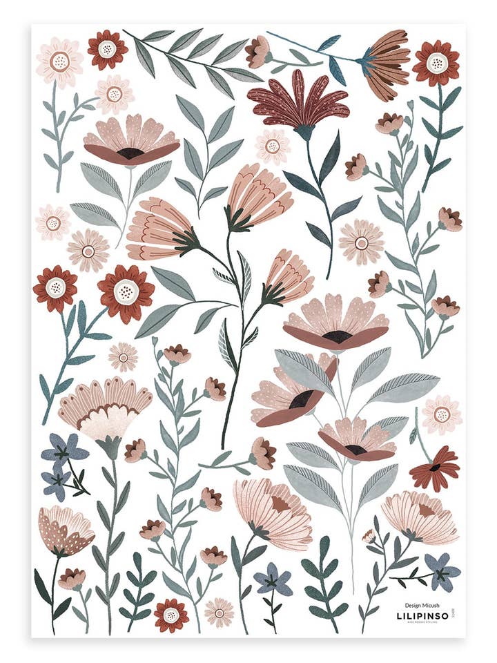 OCEAN FIELD - Stickers muraux fleurs de l'océan (S1409) for wholesale by LILIPINSO