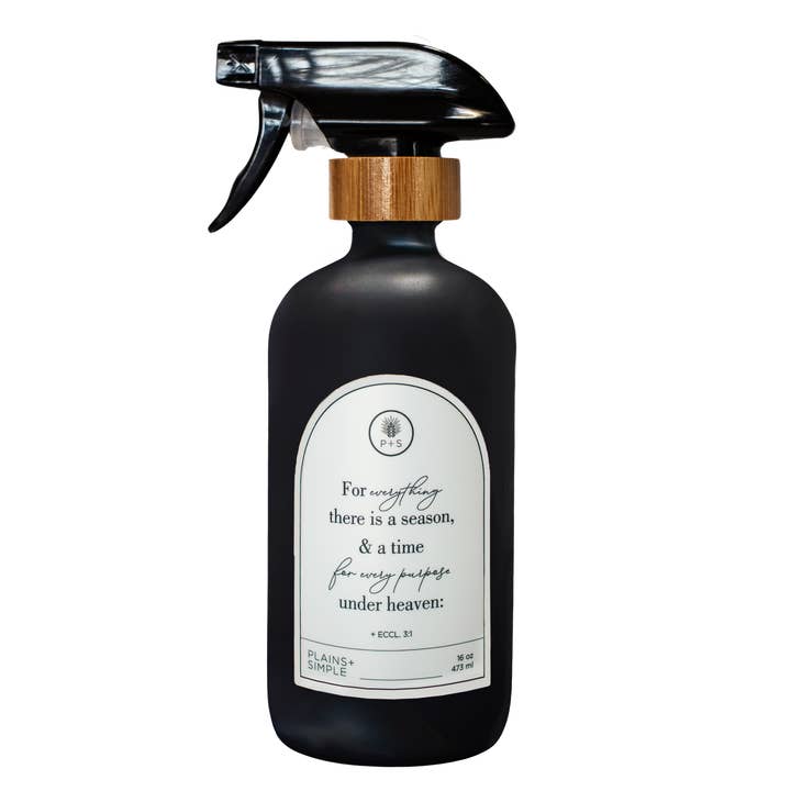 Seasons wiederverwendbare Seifen-, Lotions- und Sprühflasche aus Glas, Schwarz für den Großhandel von Plains + Simple