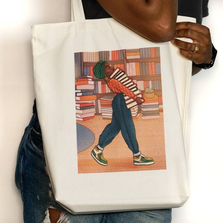 Pounded Yam Productions - Wholesale Tote bag – Women's - Canvas Tote Bag - Book Stack4