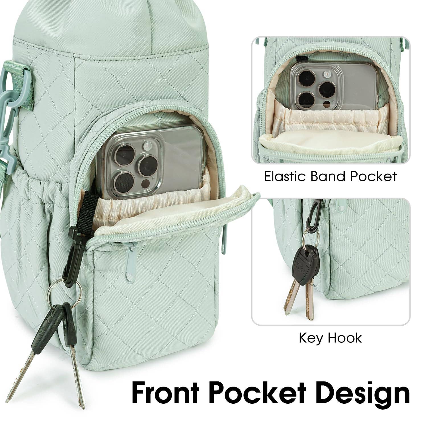 wandf - Wholesale Bottle Rack/Holder - Insulated Water Bottle Holder with Strap and Phone Pocket82