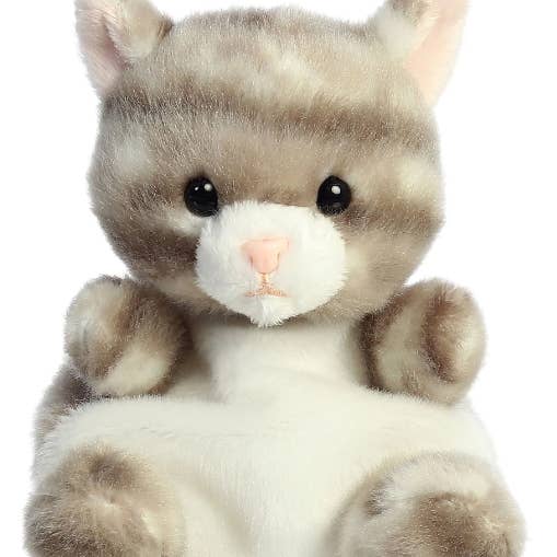 5" Plush Silver Kitty Palm Pal Stuffed Animal for wholesale by The Honey Den