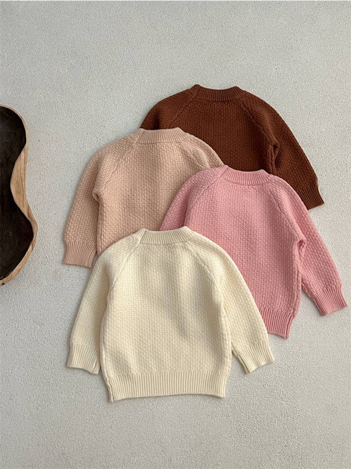 MyKids-USA® - Wholesale Knit Sweater - Baby - Baby Girl 4 Colors Solid Knitting Sweater Round Collar Pullover2