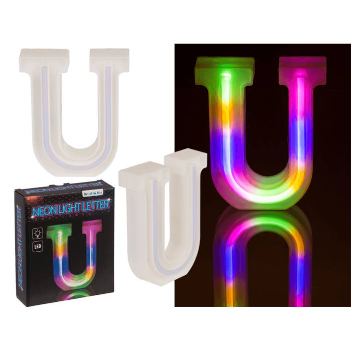 Neon Light Letter, U, Height: 16 cm, for for wholesale by Out of the blue KG