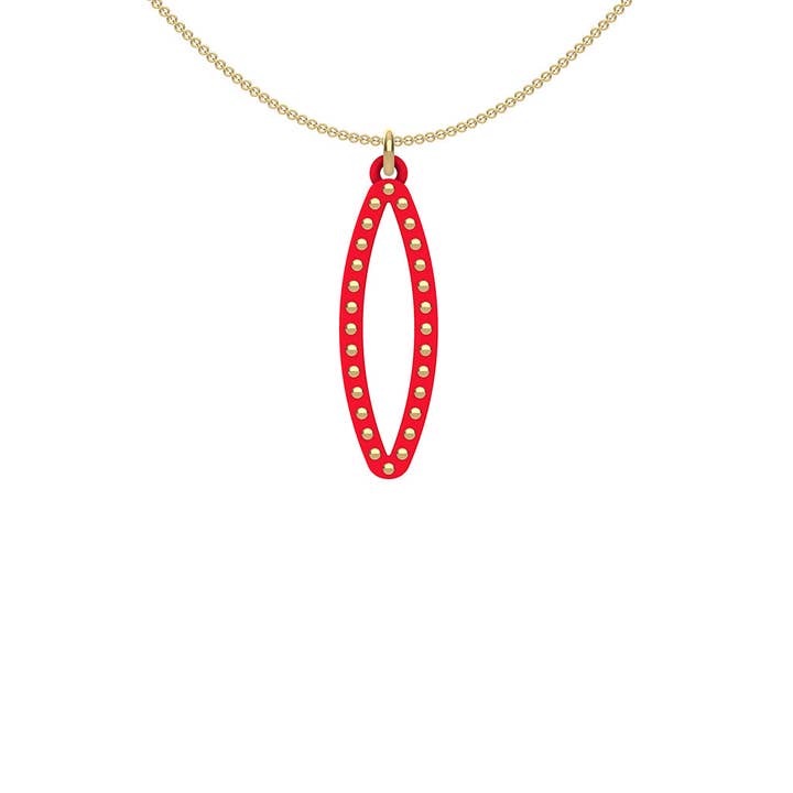 Ciondolo PETALO ROSSO SMALL: borchie in oro o argento per la vendita all'ingrosso da parte di Ree Gallagher Jewelry