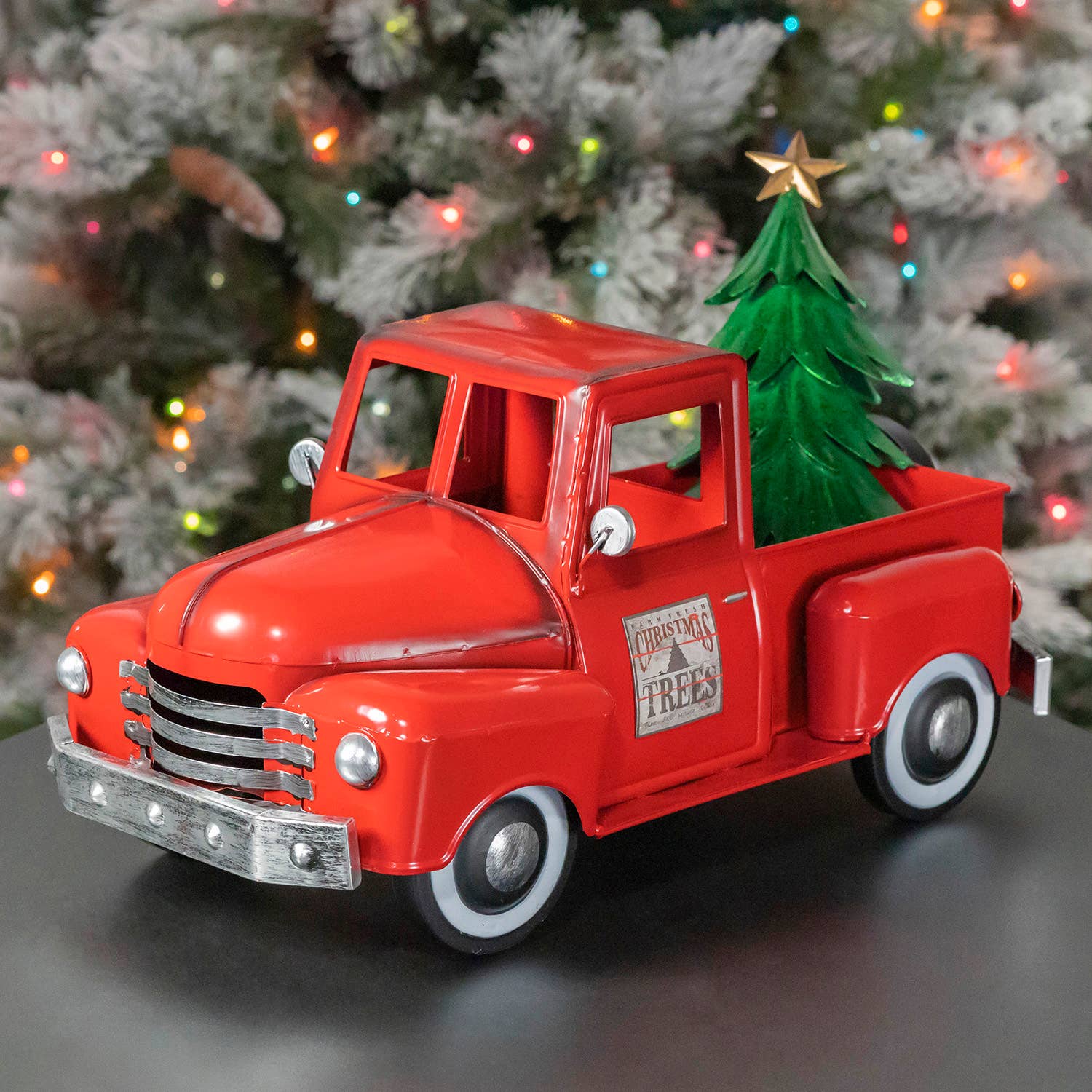 Zaer Ltd. International - Wholesale Christmas Decoration - Multi-Seasonal Iron Pickup Truck Glossy Red6