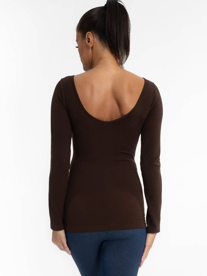 ELIETIAN - Wholesale Knit Top - Women's - Ribbed Reversible Long Sleeve43