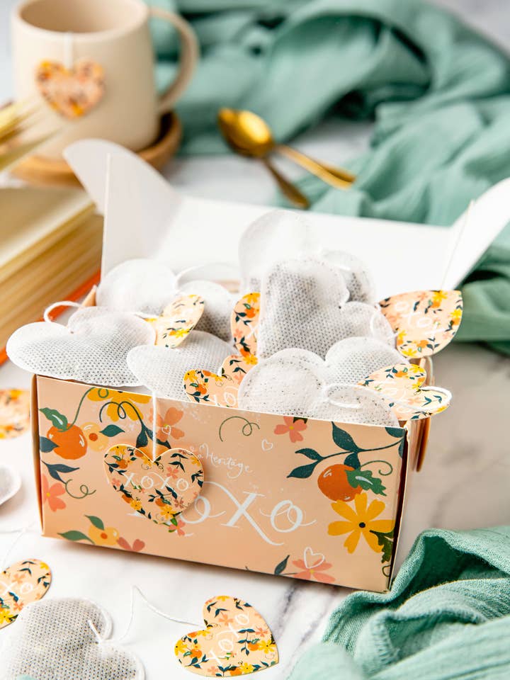 Låda med 15 påsar ekologiskt te - Hjärta för wholesale av Tea Heritage