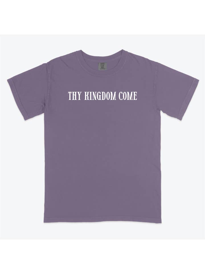 Rohi Clothing - Wholesale Screen Printed T-Shirt - Women's - Thy Kingdom Come Christian Graphic Tee in Wine WHOLESALE