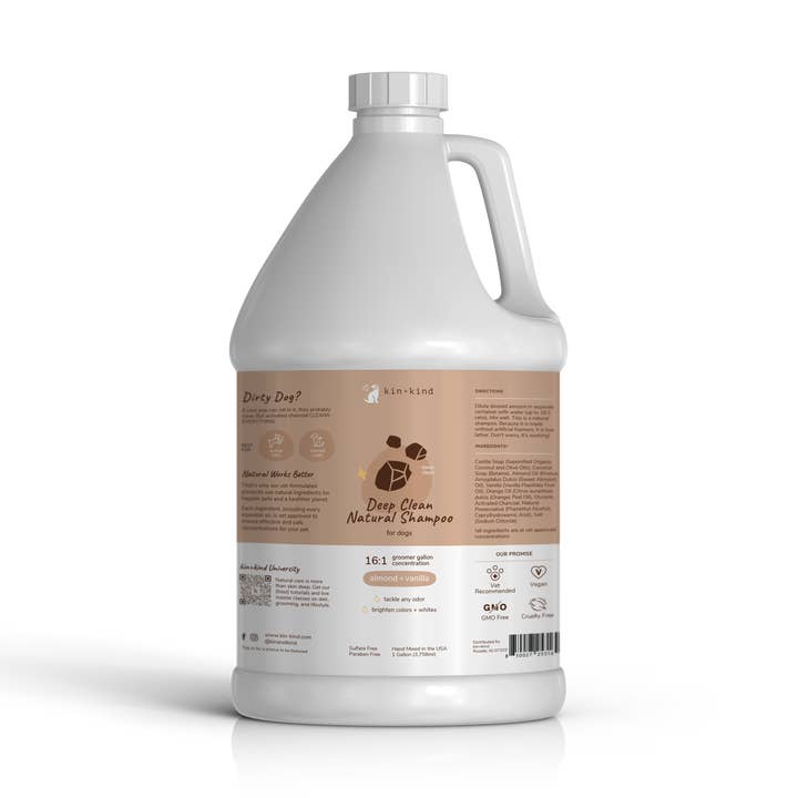 KIN Kin+Kind Almond & Vanilla (Deep Clean Shampoo Groomer Gallon) for wholesale by Alamo Pet Experts