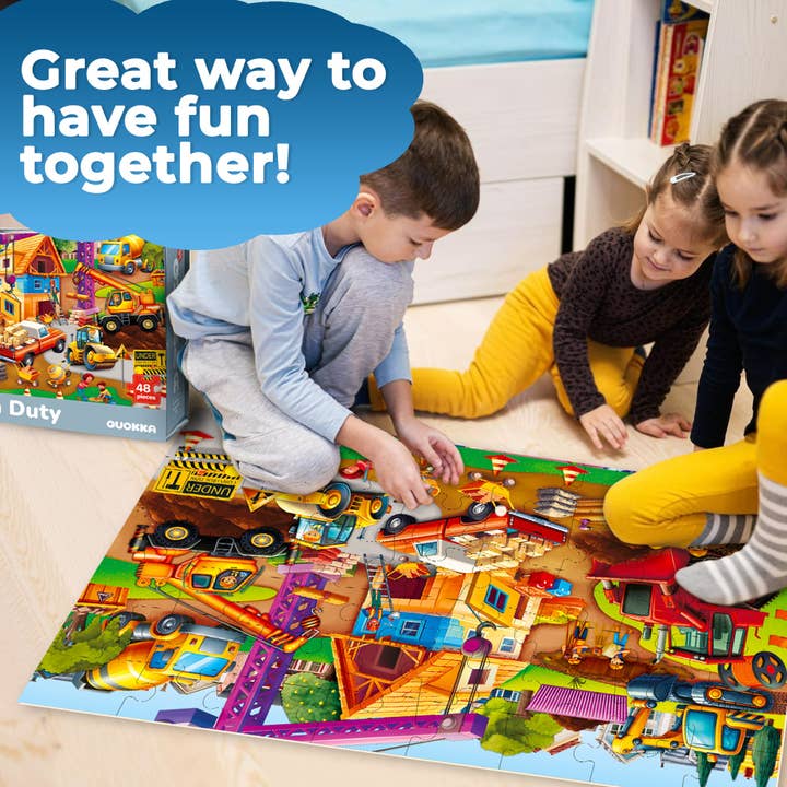 QUOKKA - Wholesale Puzzle - Kids - 2x3 FT Giant Floor Puzzles for Kids | Construction