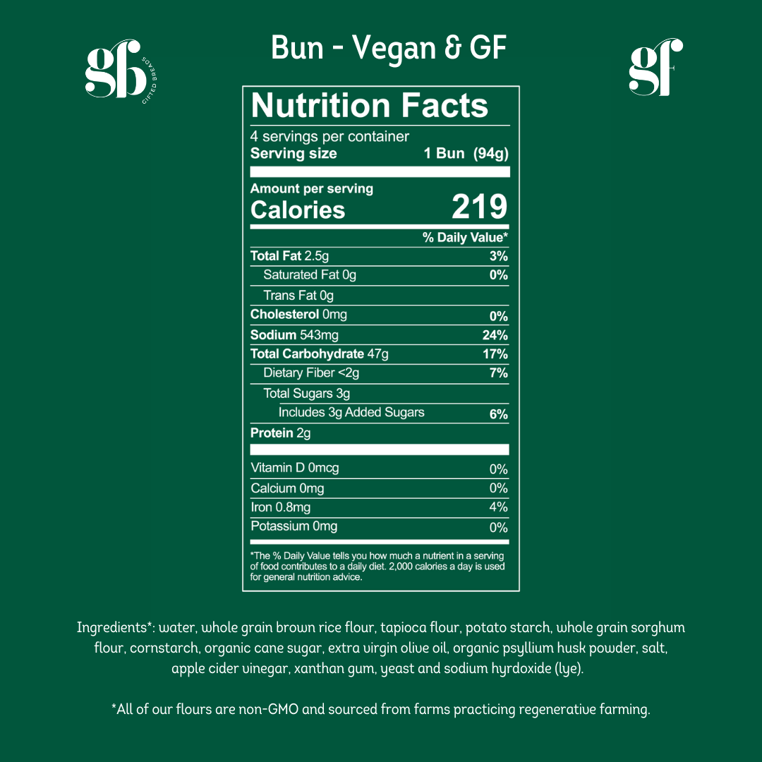 Gifted Breads - Wholesale Bread/Tortilla - Gluten-Free & Plant Based Breads - Bun (Allergy-Friendly)6