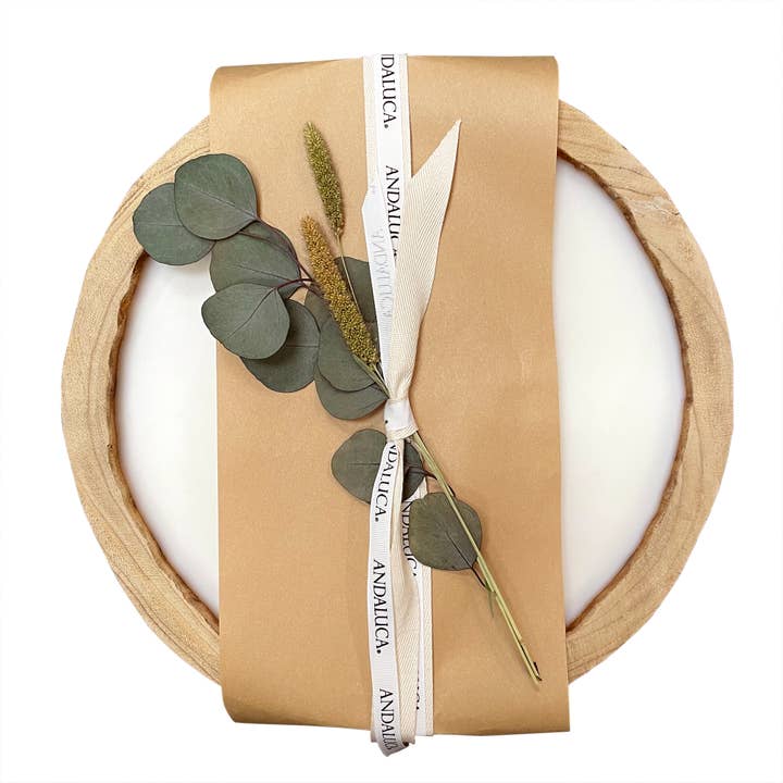 Andaluca - Wholesale Jar/Filled Candle - 13.5" Paulownia Circular Wood Candle4