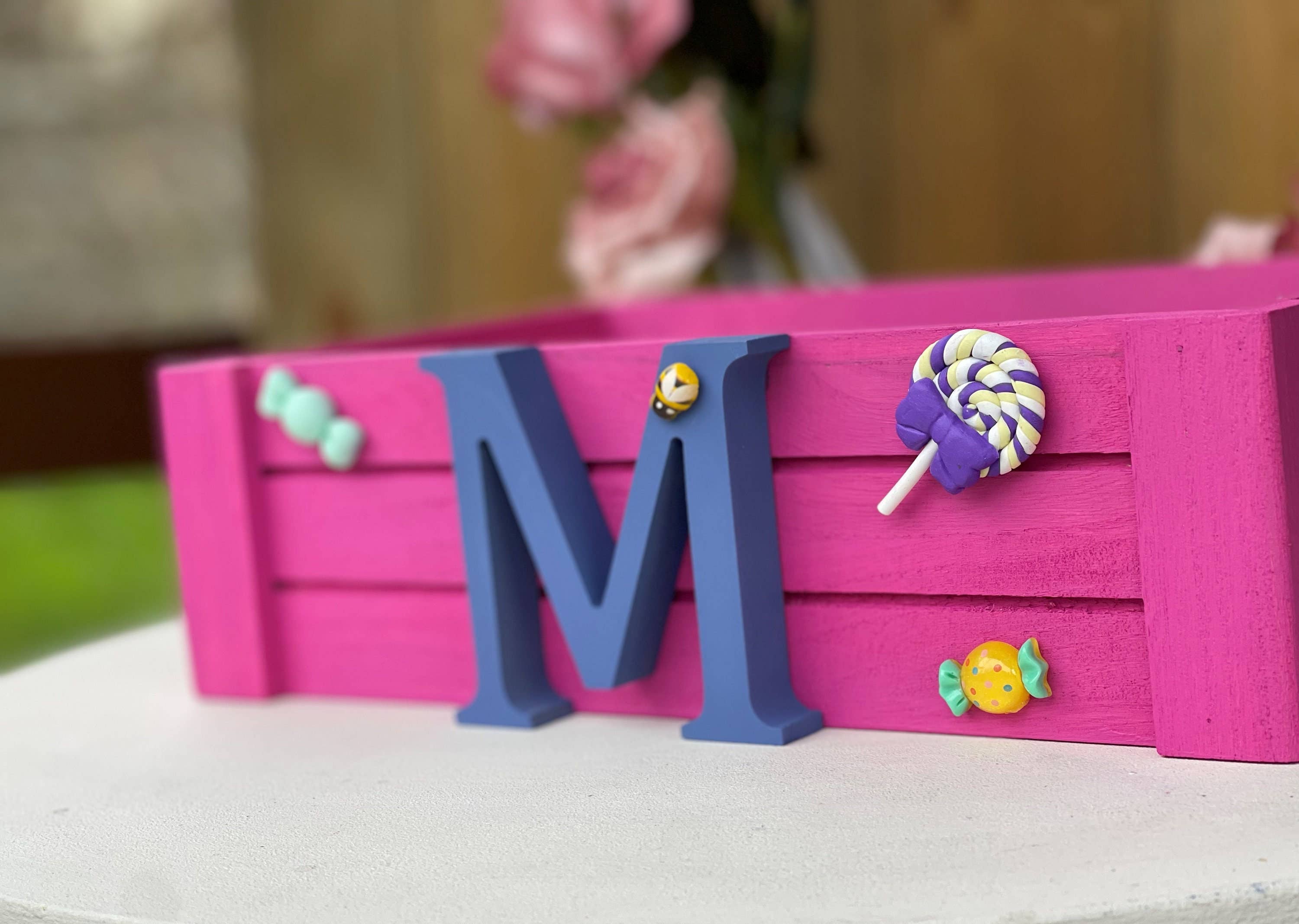 Rainbow Craft Studio – wholesale Decorative box – Personalised small wooden letter box / crate book toy teddy memories1