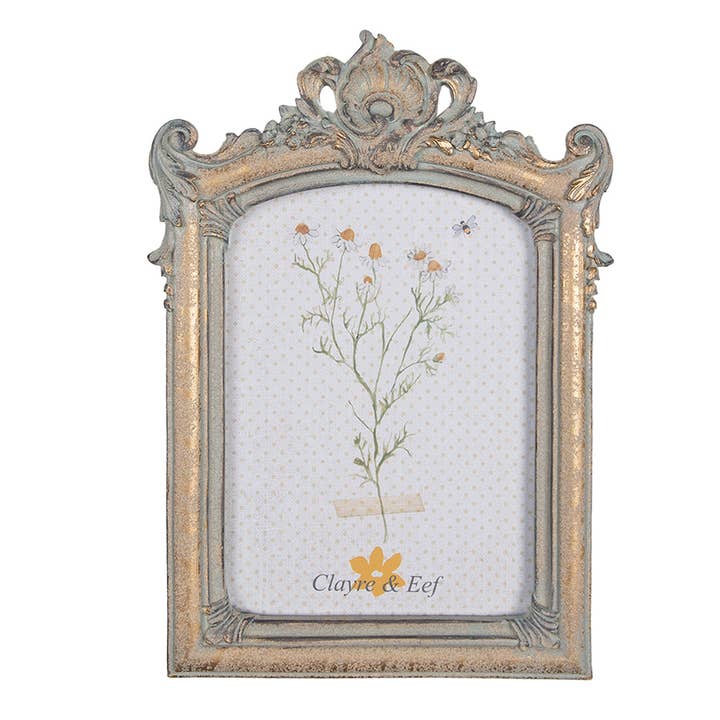 2F1090 Photo Frame 13x18 cm Grey Gold colored Plastic Glass for wholesale by Clayre & Eef