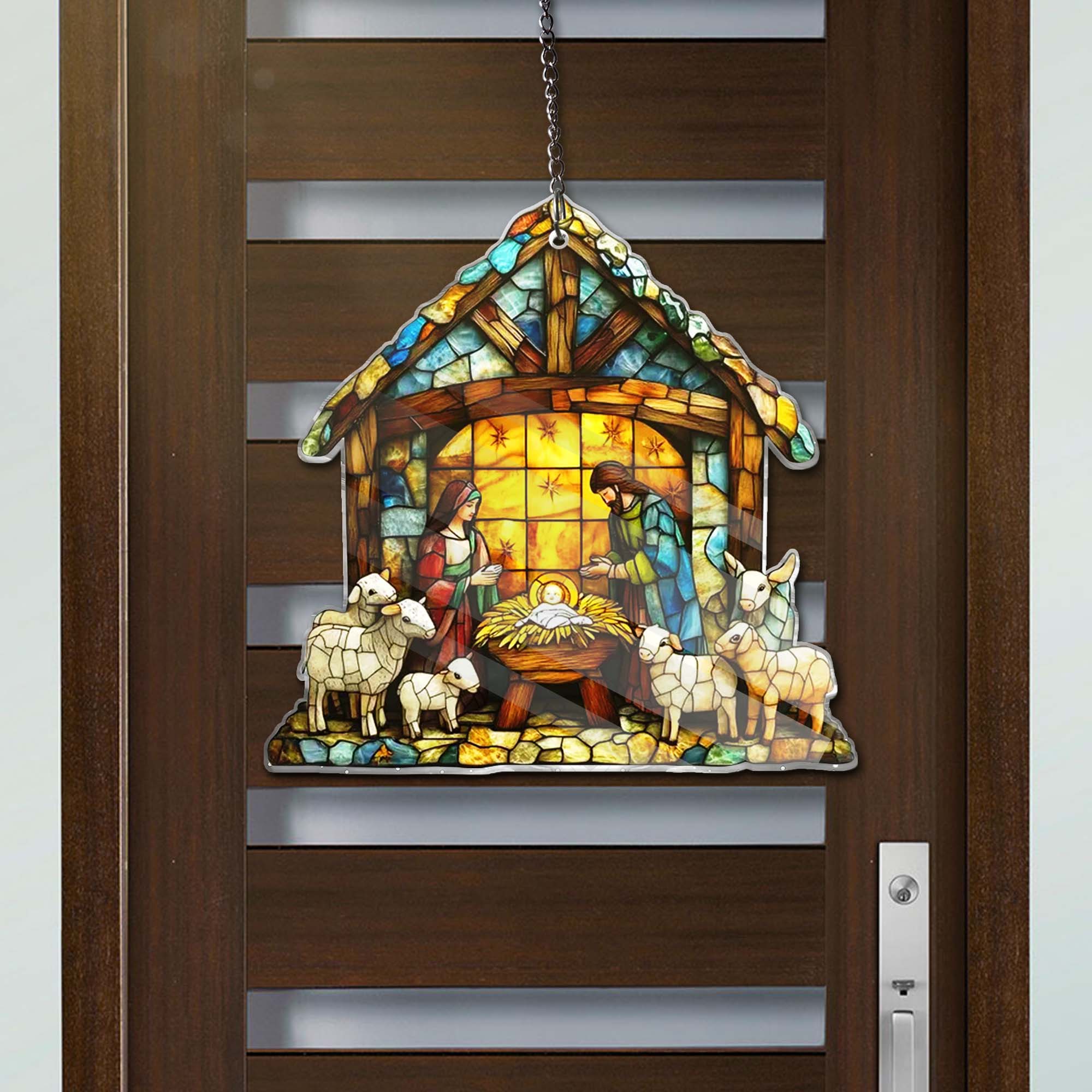 Merchemy - Wholesale Wall Decor - Kids & Baby - Nativity Catholic Ornament Nativity ACRYLIC Window Hanging6