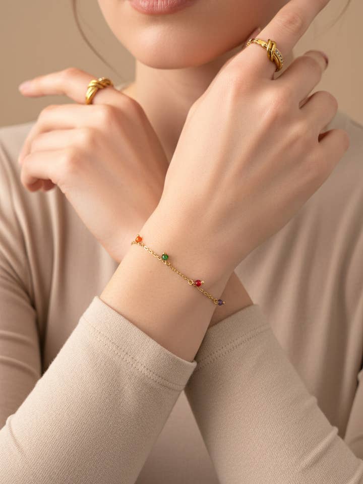 Stainless steel bracelets 324AQ347 for wholesale by BYREN | ÉLINE L'ATELIER