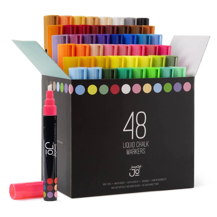 48 Pack of Liquid Chalk Markers for wholesale by Wildkin