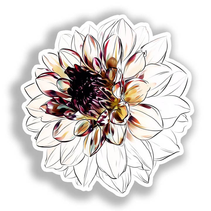 Dahlia Flower Decal Sticker # A019725 for wholesale by Yoonek Graphics