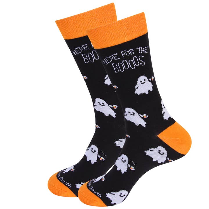 Here For The Boos Halloween Socks for wholesale by Barrel Down South