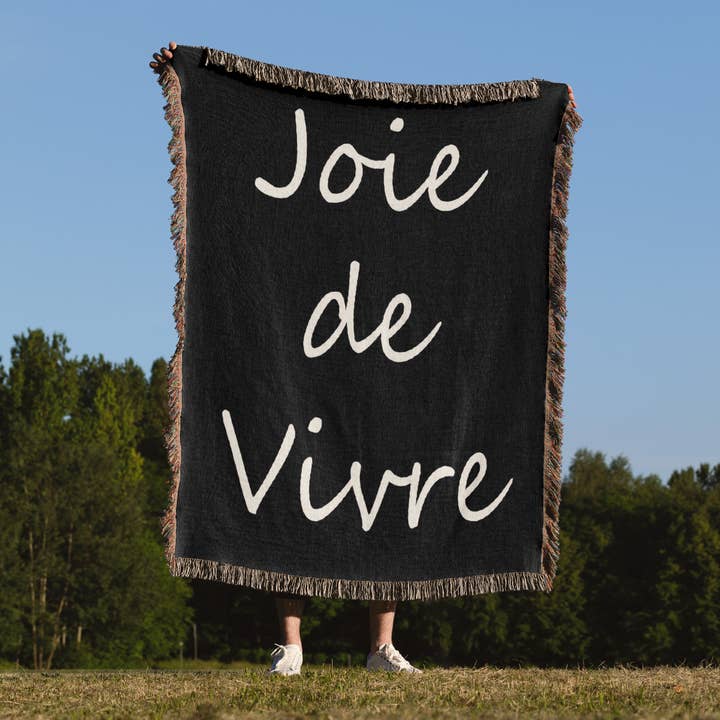 3dRose - Wholesale Throw Blanket - 3dRose, Joie de Vivre, French saying, Blanket1