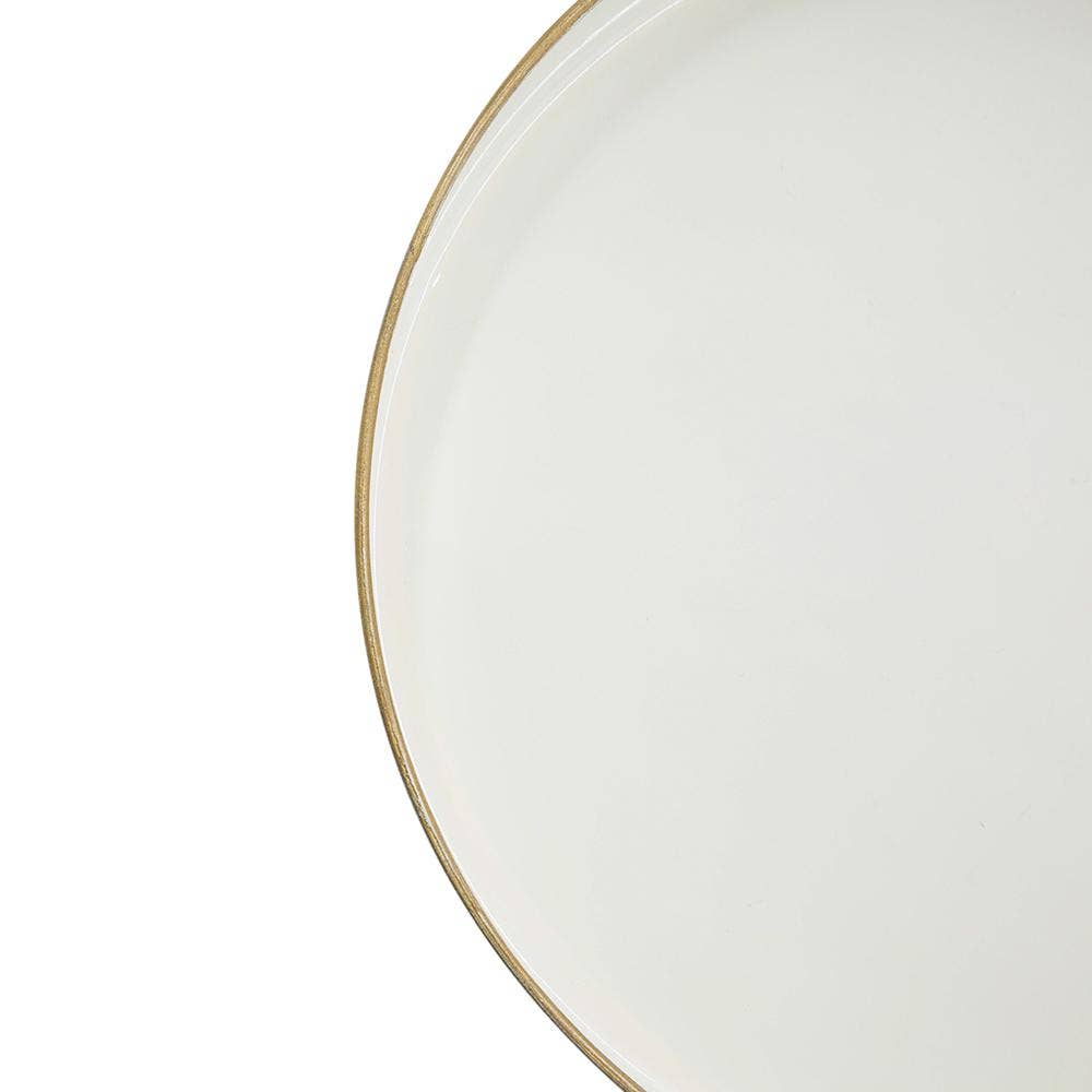 A&B Home Group Inc. - Wholesale Decorative Tray - D10" Mimosa Round Tray - White1