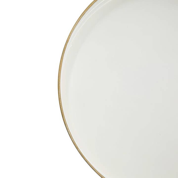 A&B Home Group Inc. - Wholesale Decorative Tray - D10" Mimosa Round Tray - White1