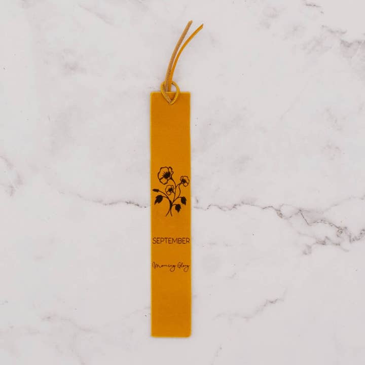 Leather Bookmark - Birth Month Flower for wholesale by Arbor Trading Post