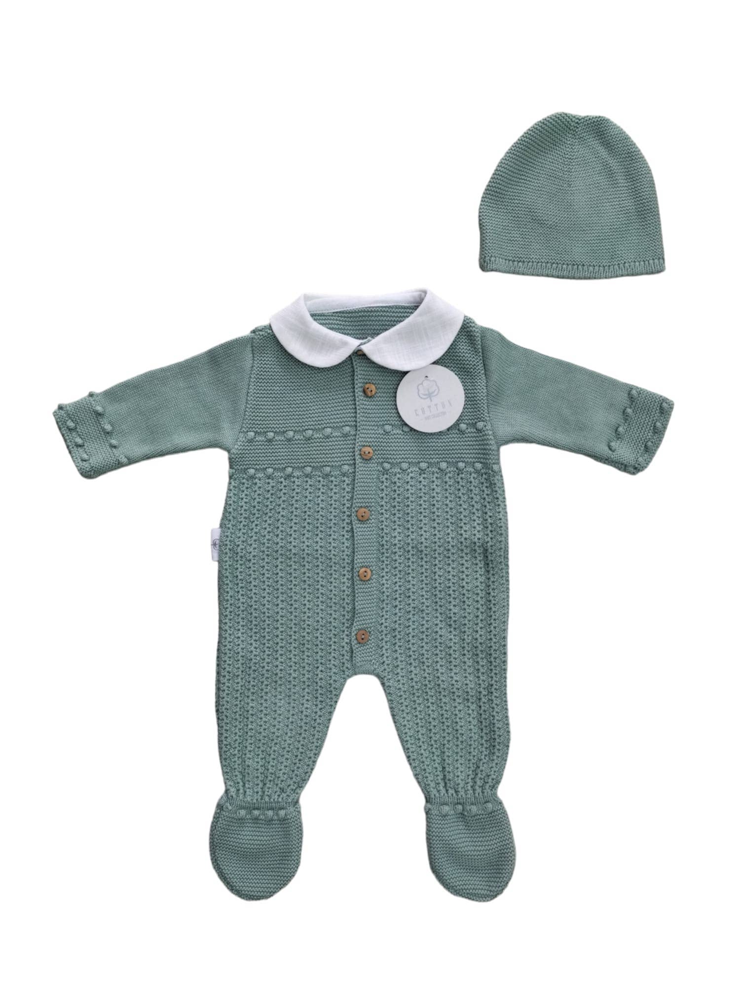 Cotton Socks - Wholesale Clothing Set - Baby - CT 502 JUMPSUIT SET WITH HAT5