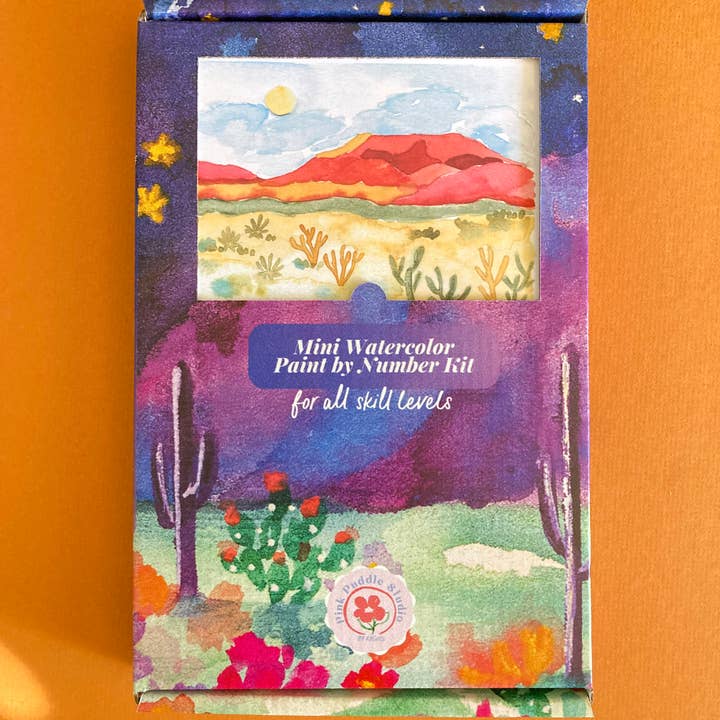 Pink Puddle Studio - Wholesale DIY Craft Kit - Calm Desert Landscape Watercolor Paint by Number DIY Kit6