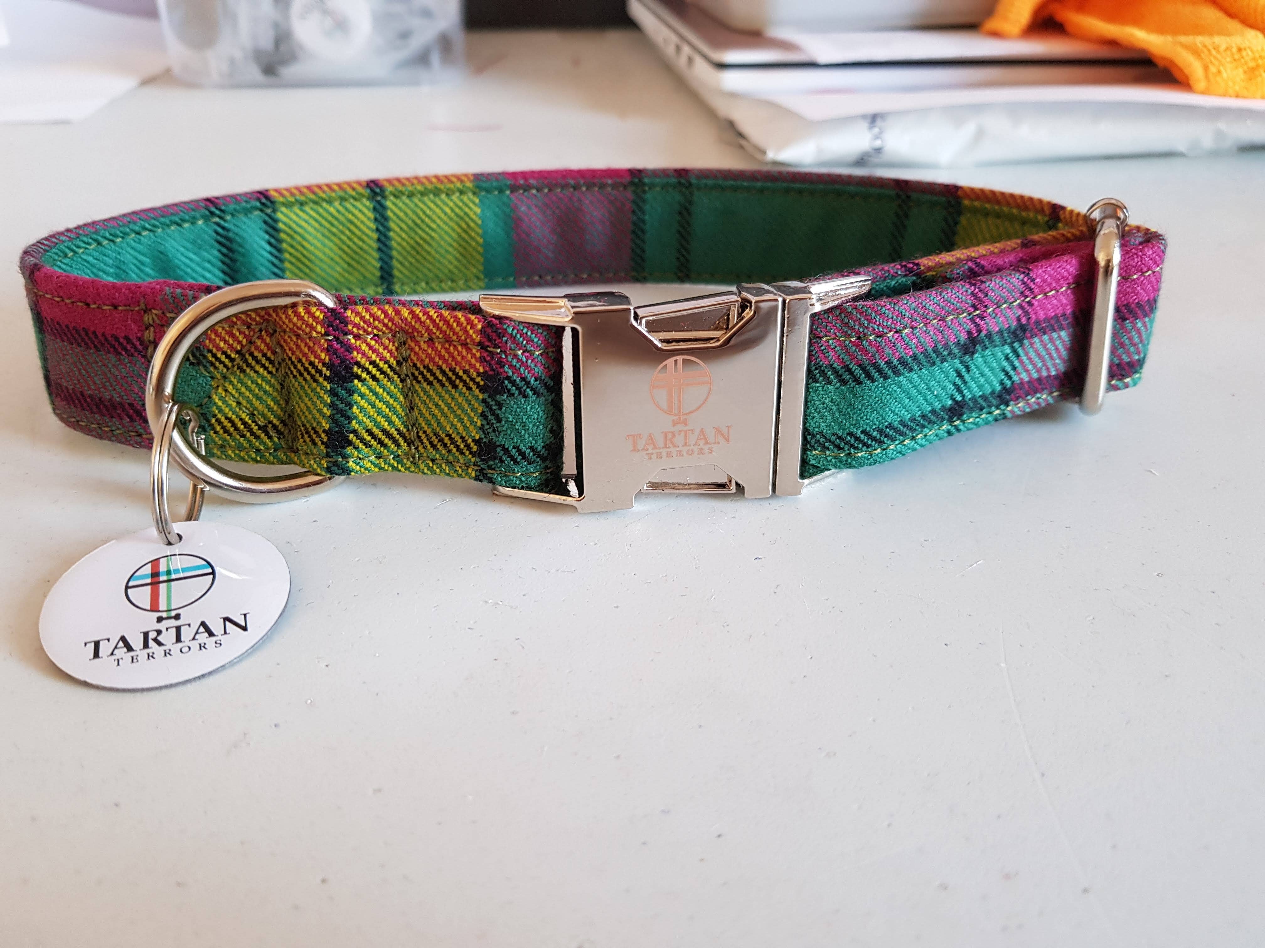 Tartan Terrors - Wholesale Pet Collar - Dog - Tartan Dog Collar (Small)- MacMillanTartan3
