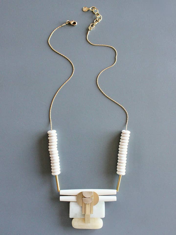 MLN222 New jade Artdeco pendant necklace for wholesale by David Aubrey Jewelry