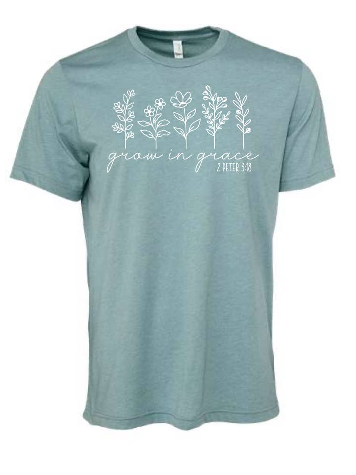 dkhandmade - Wholesale Screen Printed T-Shirt - Women's - GROW IN GRACE SPRING T-SHIRT