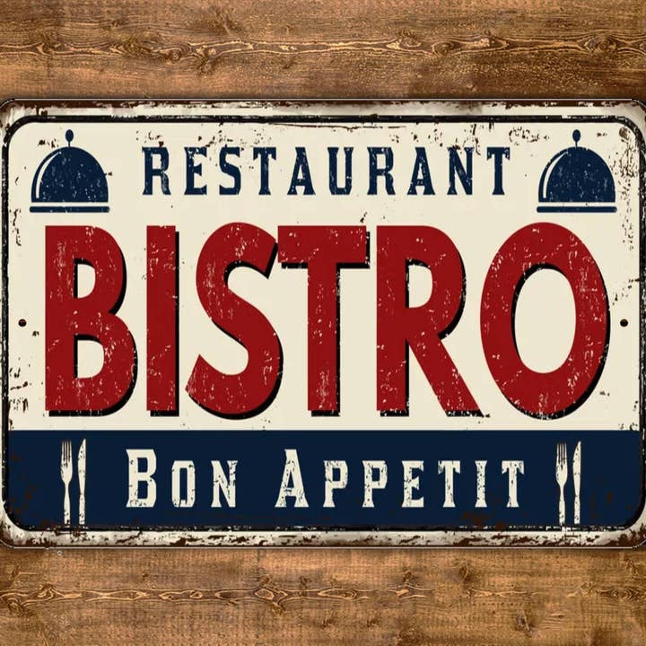 Panneau de bistrot Bon Appetit Restaurant Style vintage pour la vente par Game Time Prints