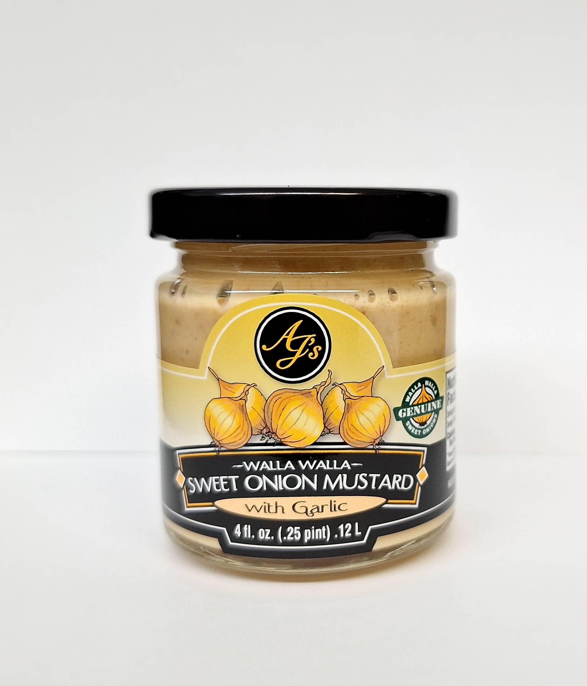 AJ's - Wholesale Mustard - 4oz. Walla Walla Sweet Onion Mustard w/Garlic