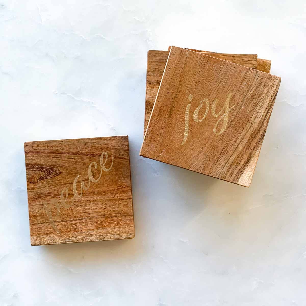 The Royal Standard - Wholesale Coasters - Christmas Tidings Coasters   Natural   4 x 41