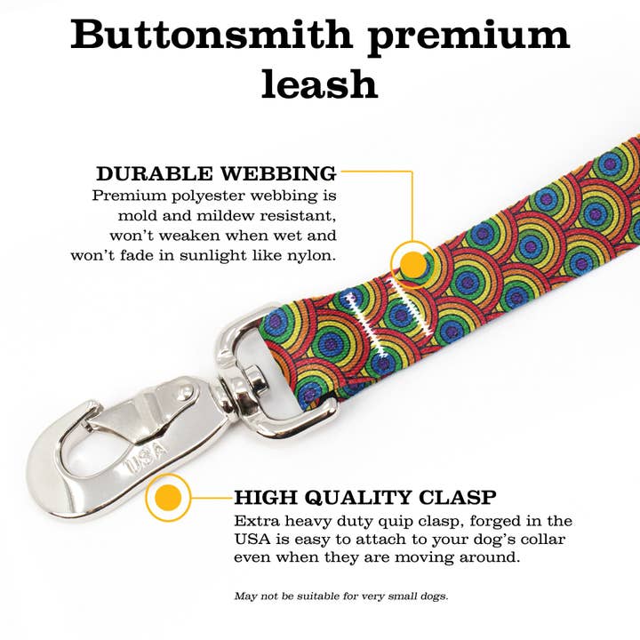 Rainbow Arches Fab Grab Leash - Fabriqué aux États-Unis - Trois poignées pour la vente par Buttonsmith