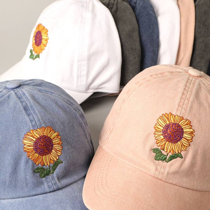 Sunflower Embroidery Baseball Cap Hat and other Purchase Wholesale sunflower. Free Returns & Net 60 Terms on Faire trending on Faire.