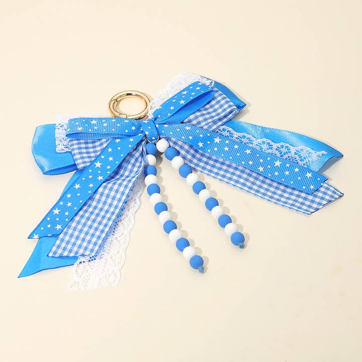 Sensibling Corp. - Wholesale Keychain - Women's - Game Day Theme Triple Layered Bow Bag Charm / Keychain1