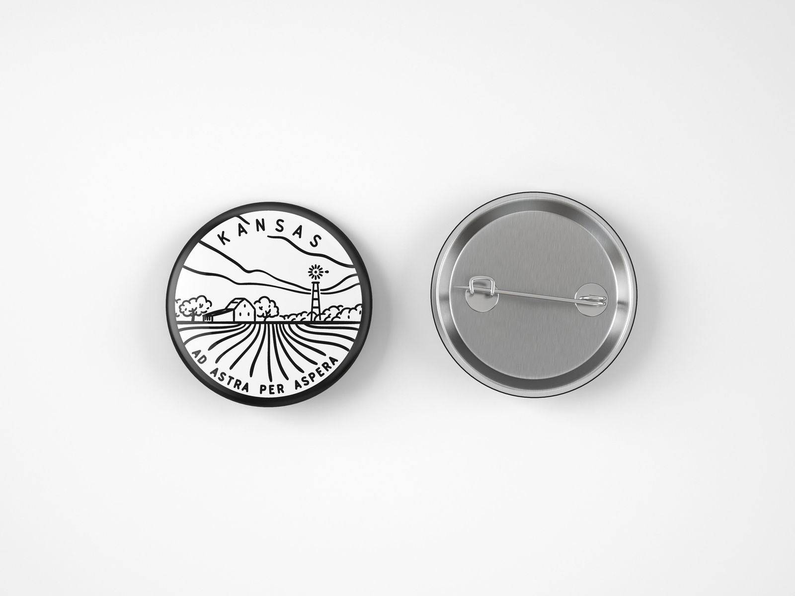 Albion Mercantile Co. - Vente Épinglettes/boutons - Broche bouton Kansas1