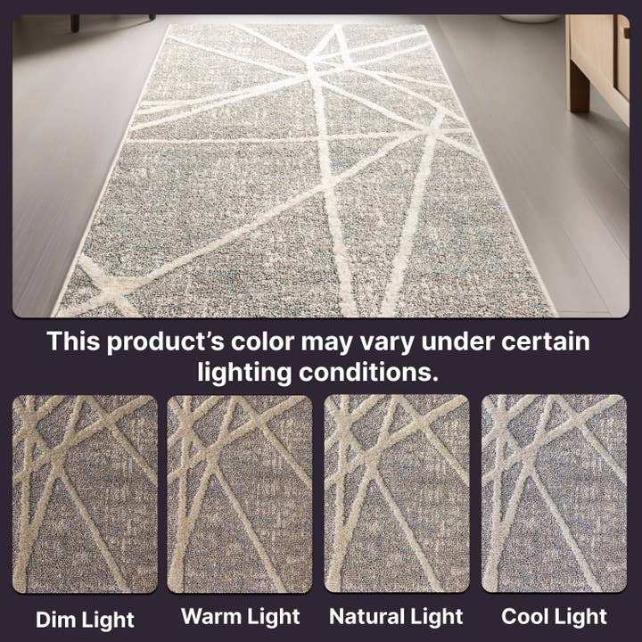 Well Woven - Wholesale Runner Rug - Custom Size Runner Telas Modern Geometric Grey Choose Length2