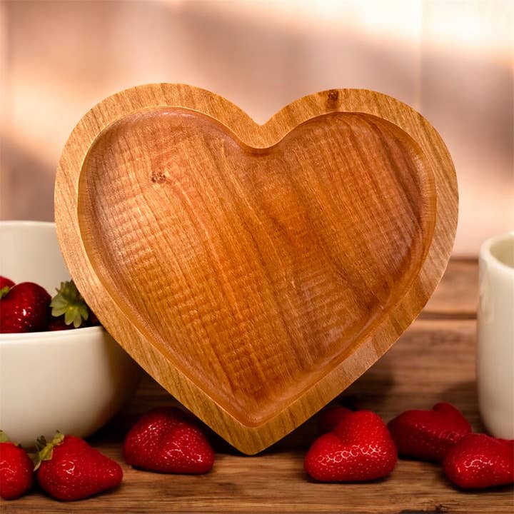 XL Heart Tray, Wooden Serving Tray, Valentine’s Merchandise for wholesale by Third Eye Creation Company
