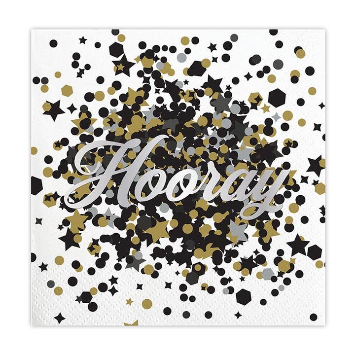 Foil Beverage Napkins - Hooray for wholesale by Slant Collections by Creative Brands