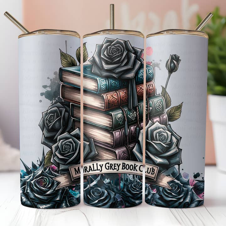 Morally Grey Book Club 20oz Skinny Tumbler för wholesale av Dogwood Graphics & Design