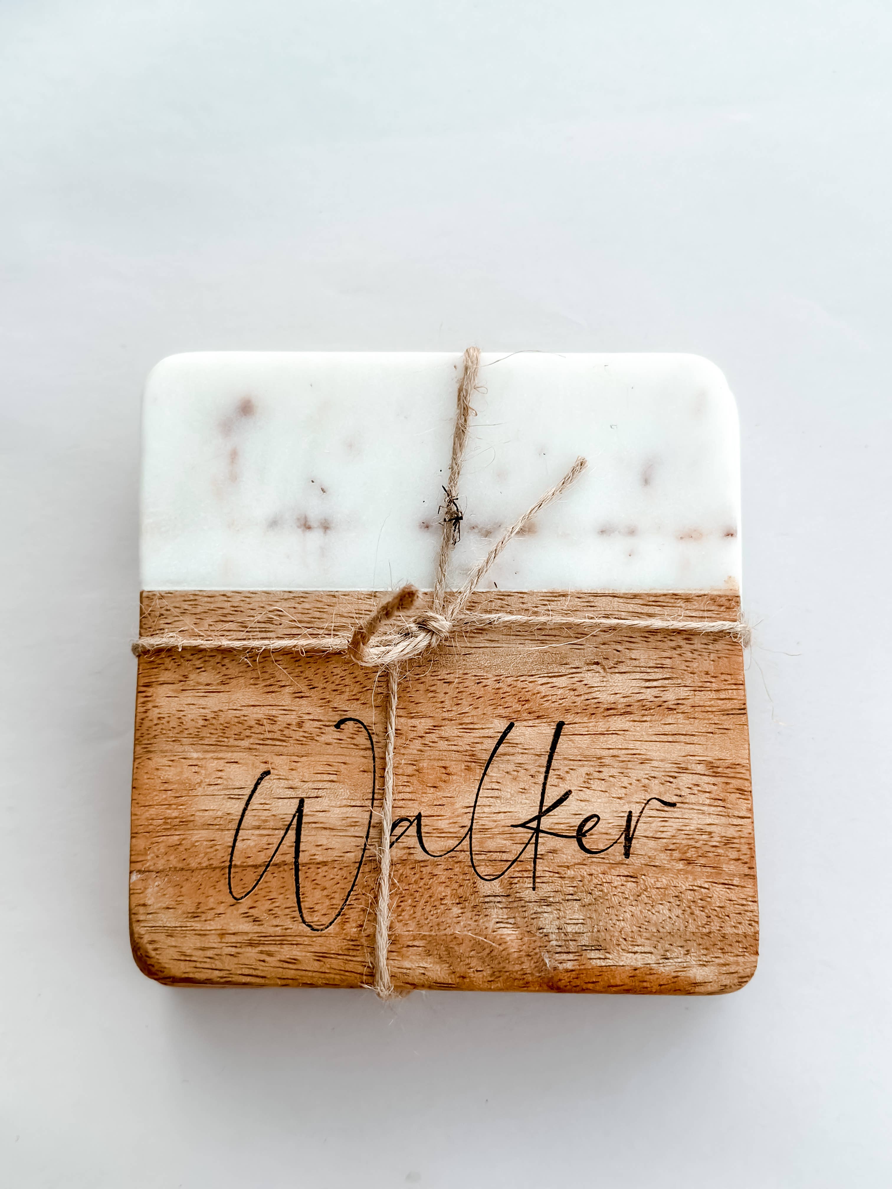 Theba Handmade - Venta al por mayor Posavasos - Posavasos de madera y mármol (juego de 2)1