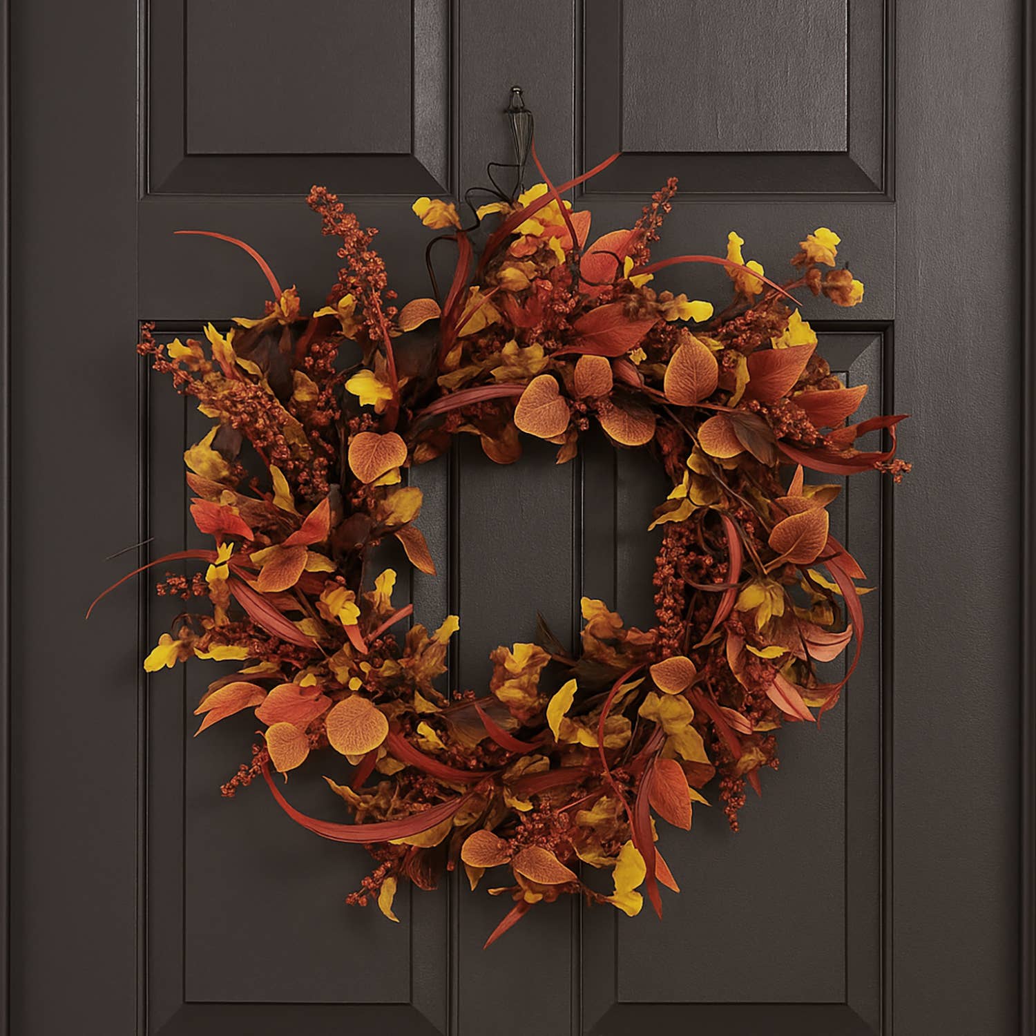 Saybrook Lane - Wholesale Wreath - Harvest Bounty Berries & Leaves Wreath - 24"3