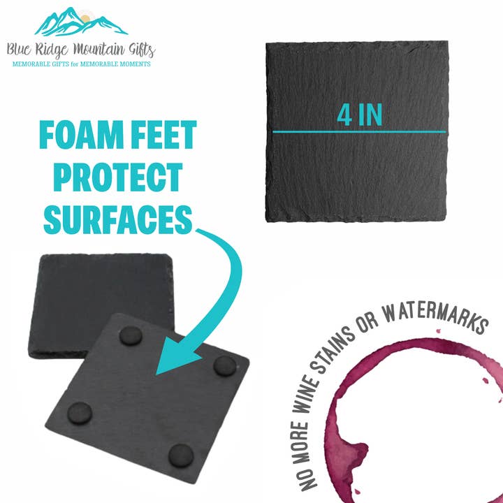 Blue Ridge Mountain Gifts - Wholesale Coasters - Your Custom Lake - UV Printed Slate Coasters - Any Lake1