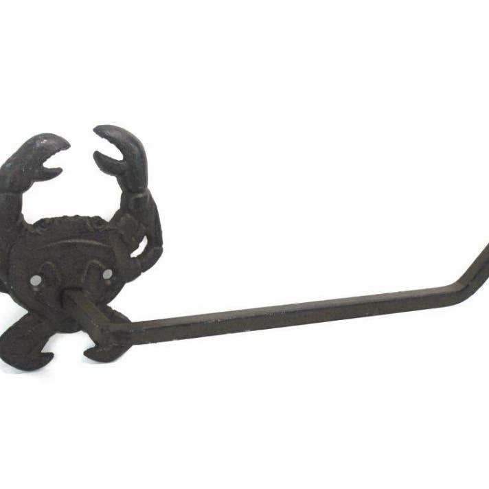 Hampton Ironworks – wholesale Toalettpappershållare – Gjutjärn krabba Toalettpappershållare 10"1