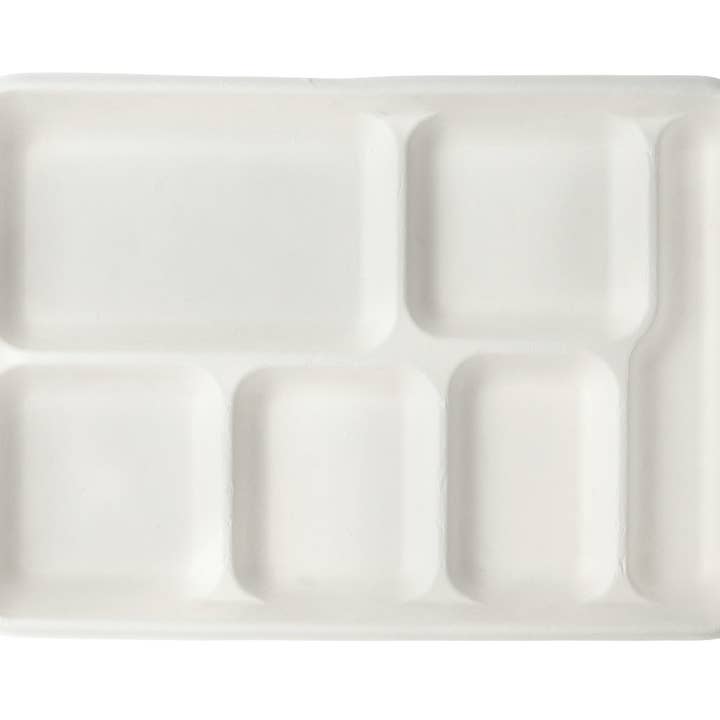 Brheez - Wholesale Serving Tray - Bagasse Fiber School Trays - White