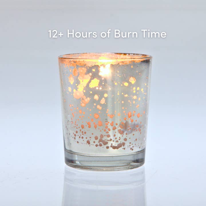 Jacobson - Wholesale Votive Candle - 2.5"D Silver Mercury Glass Candle Votives with White Wax