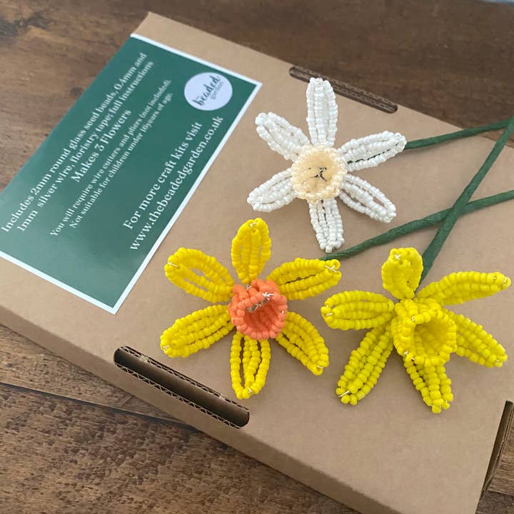The Beaded Garden - Wholesale DIY craft kit - Daffodil Beaded Flower Craft Kit - A creative gift idea.1